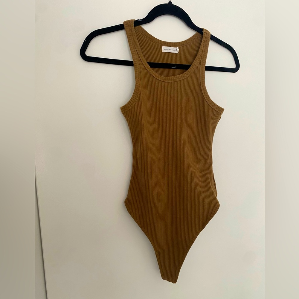 Good American Khaki Green Bodysuit, Size 2